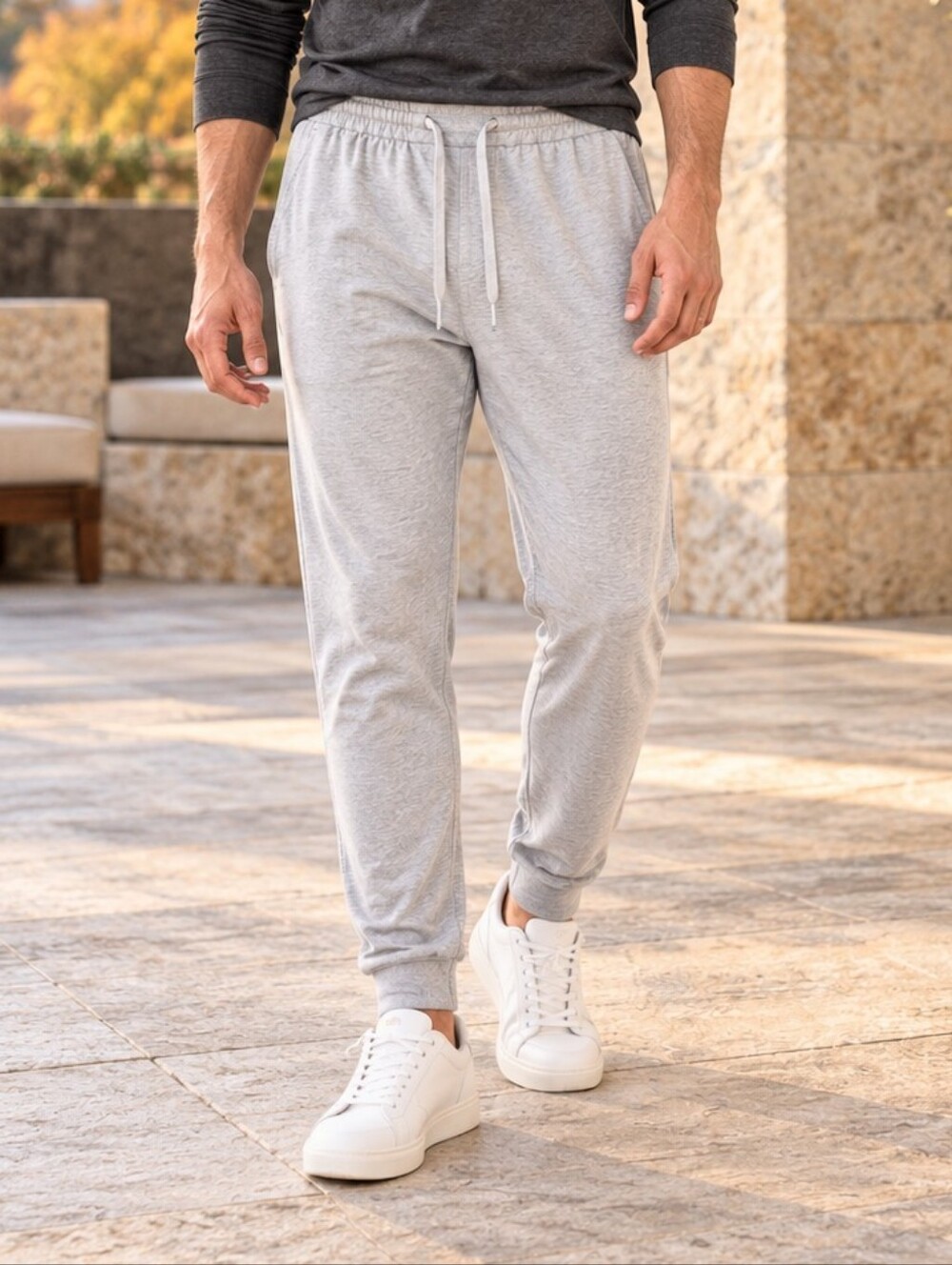 Lululemon Soft Jersey Joggers Men's M Heather Grey Slim Tapered Sweatpants